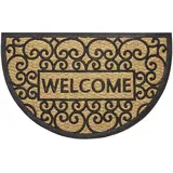 HANSE HOME 105557-45X75 Türmatte", Scraper-Fußmatte Drinnen/Draußen Halbrund braun (schwarz,