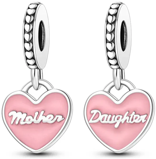 Mother & Daughter Herzen Charm-Anhänger - Mother and Daughter