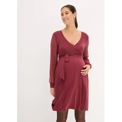 bonprix Umstandskleid / Stillkleid mit Spitzenärmeln aus nachhlatiger Viskose, rot