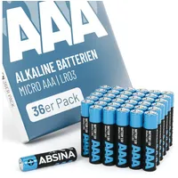 Absina Batterien AAA Großpackung 1,5V Alkaline - Langlebige Micro