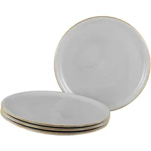 CreaTable Pizzateller Vintage Nature 33 cm grau 4er Set
