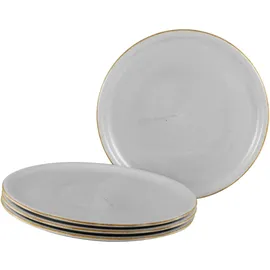 CreaTable Pizzateller Vintage Nature 33 cm grau 4er Set