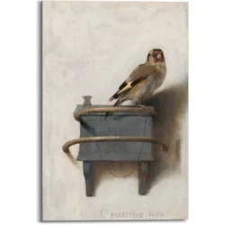 Reinders! Wandbild »Wandbild Der Distelfink Carel Fabritius - Vogel - Kunst - Mauritshuis«, Vögel, (1 St.) Reinders! Farbe Bild(er): braun