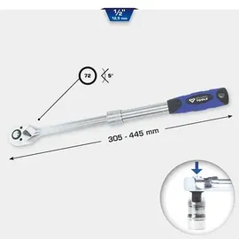 BRILLIANT TOOLS Teleskop-Umschaltknarre 1/2"