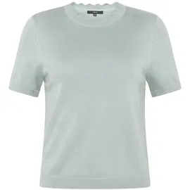 Zero Kurzarmpullover mit Wellensaum Silber Blau 42