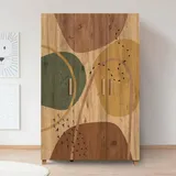Dmora Kleiderschrank 3 Türen Samh, Schlafzimmermöbel, Schrank, Garderobe, 120x48h189 cm, Eiche