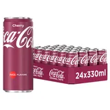 Coca-Cola Cherry - fruchtiges Erfrischungsgetränk mit Kirsch-Geschmack - koffeinhaltiger Softdrink in Einweg Dosen (24 x 330 ml)