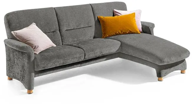 Segmüller Werkstätten Sofa inkl. Longchair Bora Stoff Ash