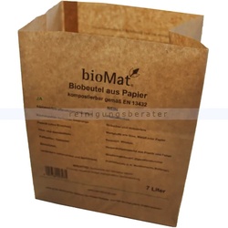 Bio Papierbeutel Natura Biomat kompostierbar 7 L biologisch abbaubar und kompostierbar, 1-lagig nassfest