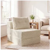 GRAVFORCE Schlafsofa mit Kissen – 3-in-1 Sessel, Rückenstütze, klappbare Matratze, Beige, 1 Teile, 3-in-1-Transformationsdesign beige