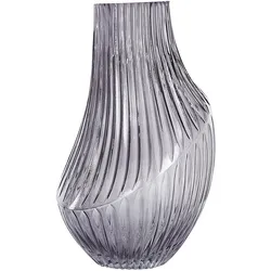 Blumenvase MYRSINA Glas 36 cm Grau