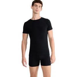 SLOGGI Unterhemd "Men GO ABC 2.0", Herren, Gr. M, N-Gr, schwarz, Single Jersey, Obermaterial: 95% Baumwolle, 5% Elasthan, unifarben, figurbetont, Rundhals, Unterhemden Unterhemd, mit Rundhals-Ausschnitt, Slim Fit, weich, Baumwollmischung