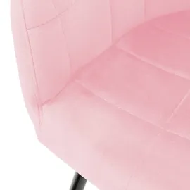 ECD Germany 2er Esszimmerstühle Wohnzimmerstühle Samt Sessel Küchenstuhl Set Rosa