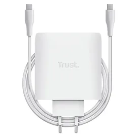 Trust USB Ladegerät 100 W mit 2 Ports), Schnellladung Weiß
