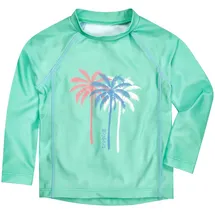 Playshoes Unisex Kinder Langarmshirt Rash-Guard-Shirt, Lang Mint Palmen, 86 cm-92 cm