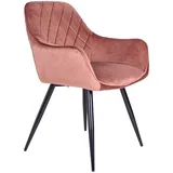 Kick Collection Esszimmerstühl Monza - Rosa - Modern und Hochwertig - Samtstoff und Metall - Erhältlich in vielen Farben