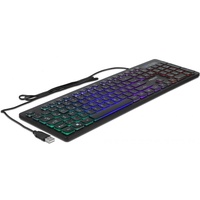DeLOCK USB Keyboard schwarz, LEDs RGB, USB, DE (12625)