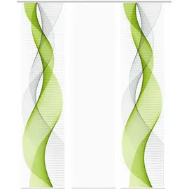 HOME WOHNIDEEN Schiebegardine HOME WOHNIDEEN "OPALIA 3ER SET" Gr. 1, grün (apfelgrün), B:60cm H:245cm, Microfaser, Polyester, Gardinen, HxB: 245x60