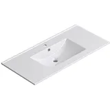 doporro Waschbecken Einbauwaschbecken 101x47x18cm Weiß Aus Keramik Inkl. Nano-beschichtung Rechteckig Brüssel912