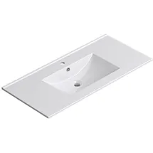 doporro Waschbecken Einbauwaschbecken 101x47x18cm Weiß Aus Keramik Inkl. Nano-beschichtung Rechteckig Brüssel912