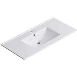 doporro Waschbecken Einbauwaschbecken 101x47x18cm Weiß Aus Keramik Inkl. Nano-beschichtung Rechteckig Brüssel912