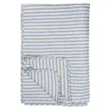 ib laursen Quilt blau mit weißen und braunen Streifen 180 x 130 cm