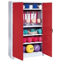 C+P Sportgeräteschrank mit Vollblech-Flügeltüren (Typ 2), HxBxT 195x120x50 cm,