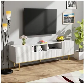 stilvora Lowboard 165x55x36 cm Weiß/Metall