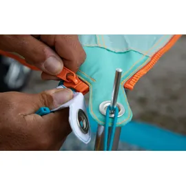 Bent Zip-Canvas Karibik Design Weiß gestreift