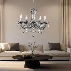 ETC Shop Globo Lighting Led, Silber, Metall, 44x128x44 cm, Lampen & Leuchten, Innenbeleuchtung, Hängelampen, Kronleuchter