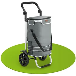 Juskys Einkaufstrolley 3in1 mit 2 Rollen für Shopping - 56 L Tasche - Trolley klappbar - Grau