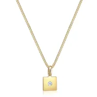Elli DIAMONDS Viereck Anhänger Diamant (0.015 ct) 585er Gelbgold 45 Damen
