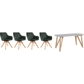 SalesFever Essgruppe 5-teilig, 1 Tisch | 4 Stühle - gruen