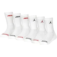 Jordan Legend Crew Funktionssocken 6er Pack Rot/Schwarz/Weiß 35