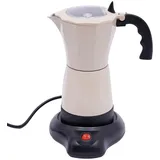 NadineDutol 150/300ml Elektrische Kaffeemaschine,Kaffeemaschine für den Herd,Espressokocher,Espresso-Kocher für 6 Tassen,Mokka Maker für Gas,Elektro-Herd und Ceran-Feld (300ml Beige)