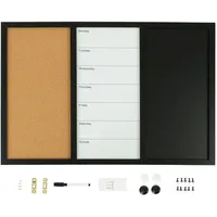 Relaxdays Kombitafel 3in1, mit Zubehör, magnetisches Memoboard, mehrfarbig