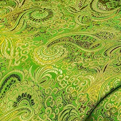 Jacquard "Blumen/Paisley", grün/gold