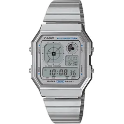 Casio A130WE-7AEF Digitaluhr Edgy Collection Silberfarben