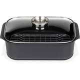 GSW Rechteckbräter Gourmet 40 x 26 cm 8 Liter PFAS-frei Glasdeckel Induktion