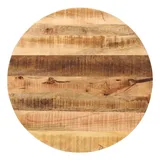 vidaXL Tischplatte Ø 80x1,5 cm Rund Raues Massives Mangoholz