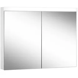 Schneider LOW basic LED Spiegelschrank LOB 100/2/LED 99,5 x 74,7 cm, 3000 K, CH, Badmöbel, weiß