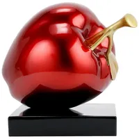KUNSTLOFT Skulptur, Rot, Gold, Stein, 18x16x13 cm, Dekoration, Skulpturen