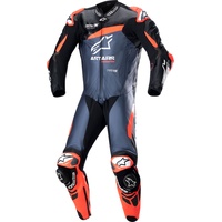 Alpinestars GP Plus V4, Lederkombi 1tlg. - Schwarz/Neon-Rot/Dunkelblau - 52