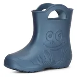 Ladeheid Eva Kinder Gummistiefel für Jungen Mädchen Regenschuhe Bequeme und wasserdichte Regenstiefel Kinder LA-CA-01 (metallisches Blau-2, 32/33 EU