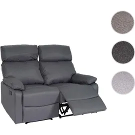 MCW 2er Kinosessel MCW-L93, Relaxsessel Fernsehsessel Sofa, Armlehne Liegefunktion Nosagfederung Stoff/Textil ~ dunkelgrau