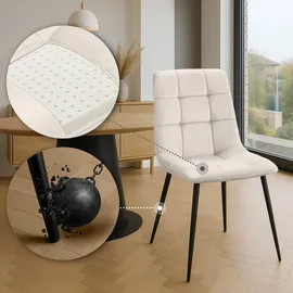 CLP 4er Set Esszimmerstuhl Tilde cremeweiß/Samt