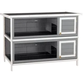 PawHut Kleintierstall 136,4 x 93 x 50 cm Grau