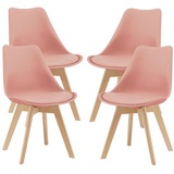 [en.casa] 4er-Set Esszimmerstuhl Fläten 81x49 cm Rosé
