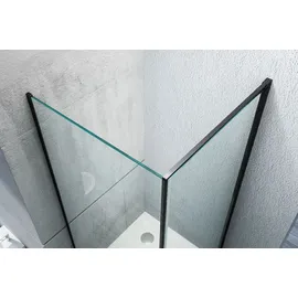 Bernstein Duschkabine Eckdusche Nano Echtglas EX416S Schwarz - 90 x 90 x 195 cm - Schwarz