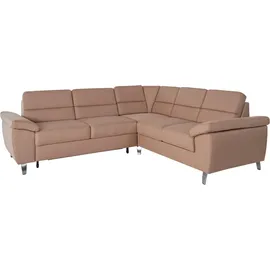 sit&more Ecksofa SIT & MORE "Sorano L-Form", braun (macchiato), B:249cm H:88cm T:229cm, Sofas, Ecksofa, wahlweise mit Bett- und Relaxfunktion, inkl. Bettkasten